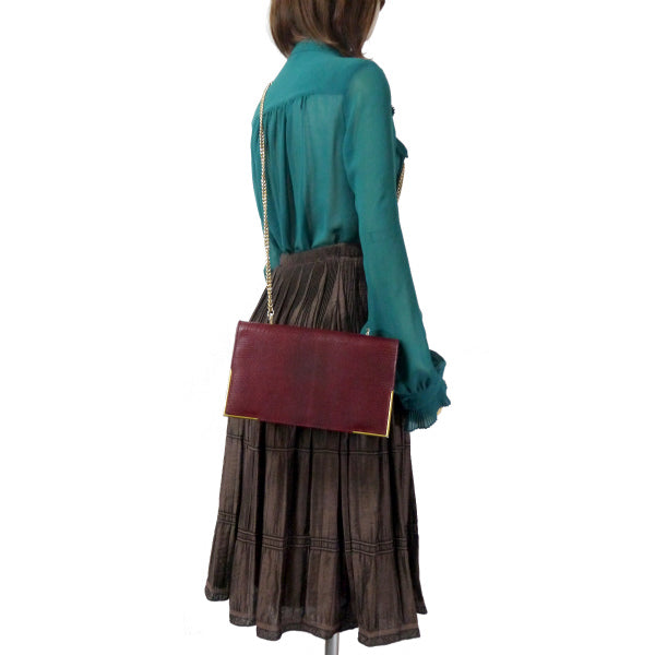 OLD Gucci70sリザード革チェーンバッグ（ボルドー） – Vintage