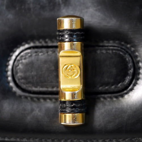 OLD Gucci  ２Way牛カウ　ショルダー（黒）