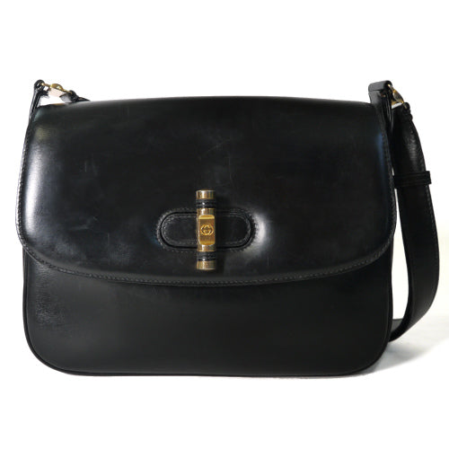 OLD Gucci  ２Way牛カウ　ショルダー（黒）