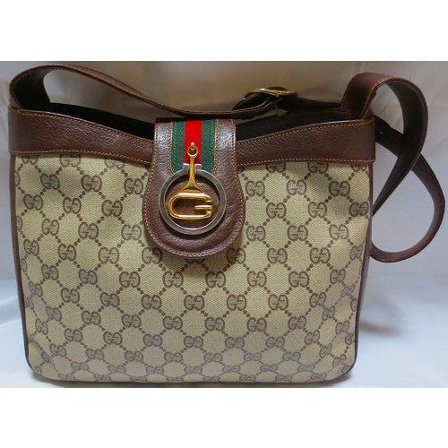 OLD Gucci レアG金具デカワンショルダー（茶）