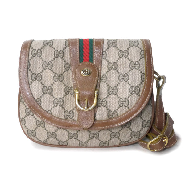 OLD Gucci　GG柄シェリー3層ポシェット（茶）