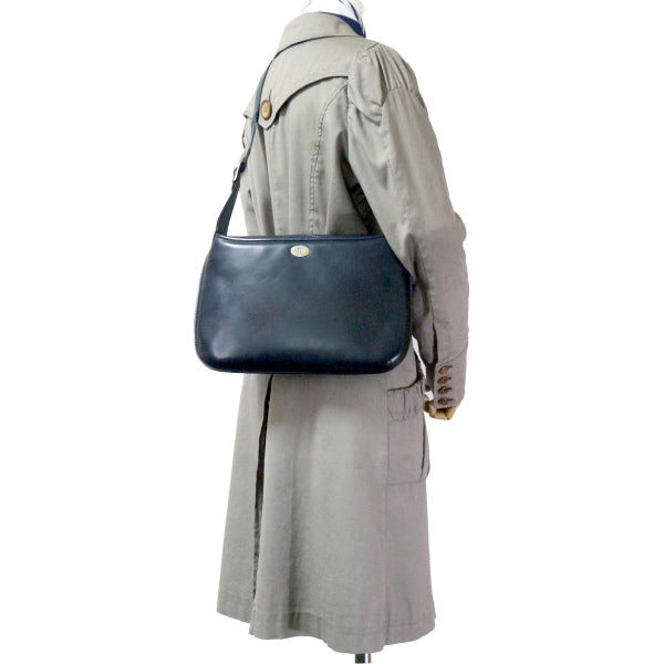 OLD Gucci 70s総革ミニロゴプレートショルダー