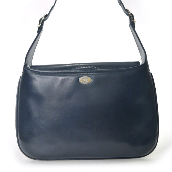 OLD Gucci 70s総革ミニロゴプレートショルダー