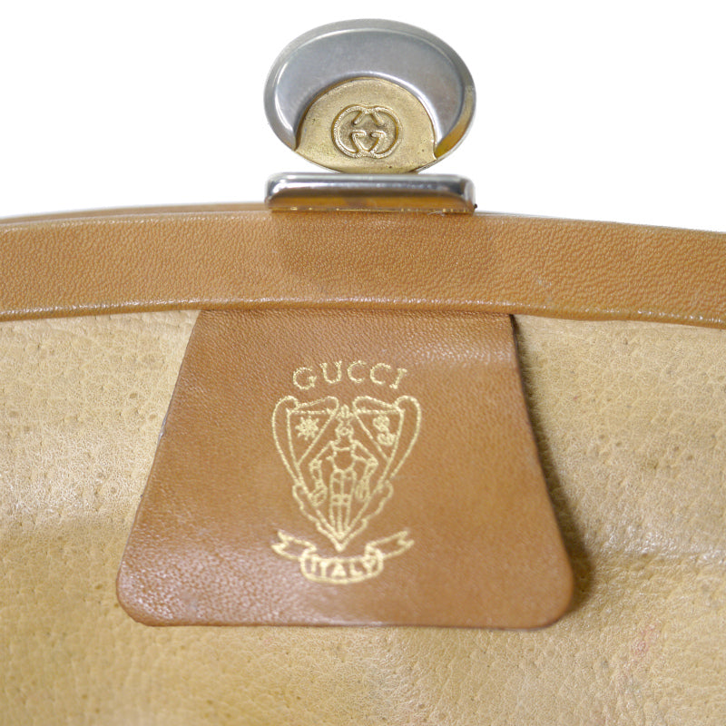 OLD Gucci　マイクロGGがま口ポシェット（キャメル）
