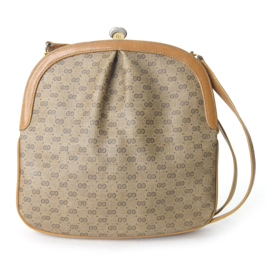 OLD Gucci　マイクロGGがま口ポシェット（キャメル）