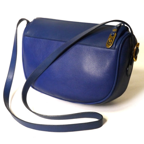 OLD Gucci 　本革半円ショルダー（青）