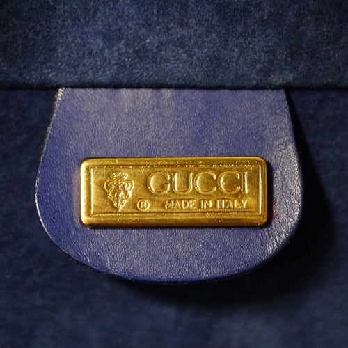 OLD Gucci 　本革半円ショルダー（青）
