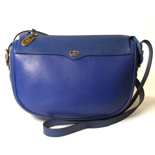 OLD Gucci 　本革半円ショルダー（青）