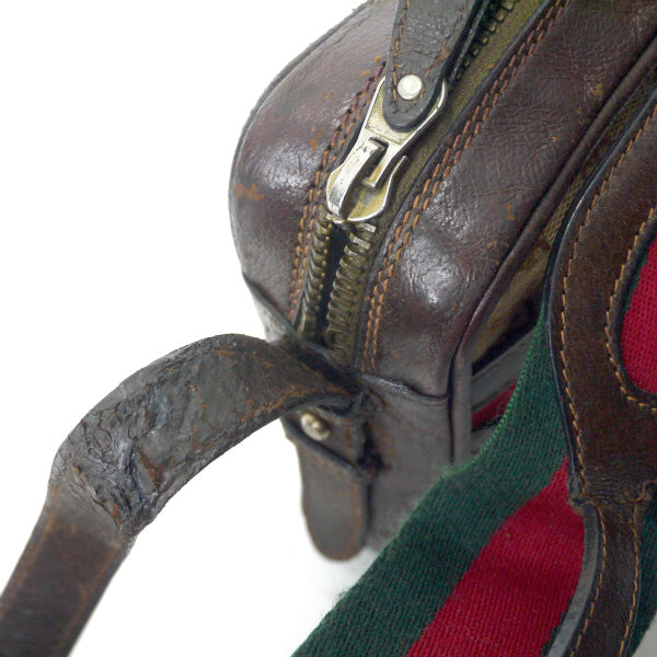 OLD Gucci　＜訳あり＞シェリーベルトGG柄ショルダー（茶）