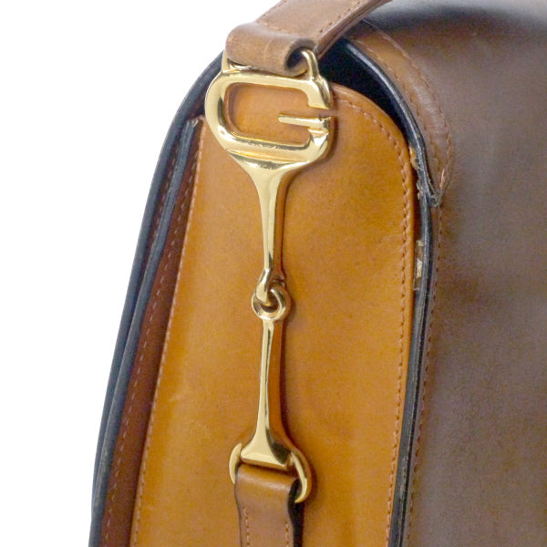 OLD Gucci　レア!!シェリー留め具レトロ半円ショルダー（飴色）