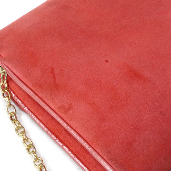 OLD Gucci　チェーン付きスエード2WAYミニバッグ（赤）