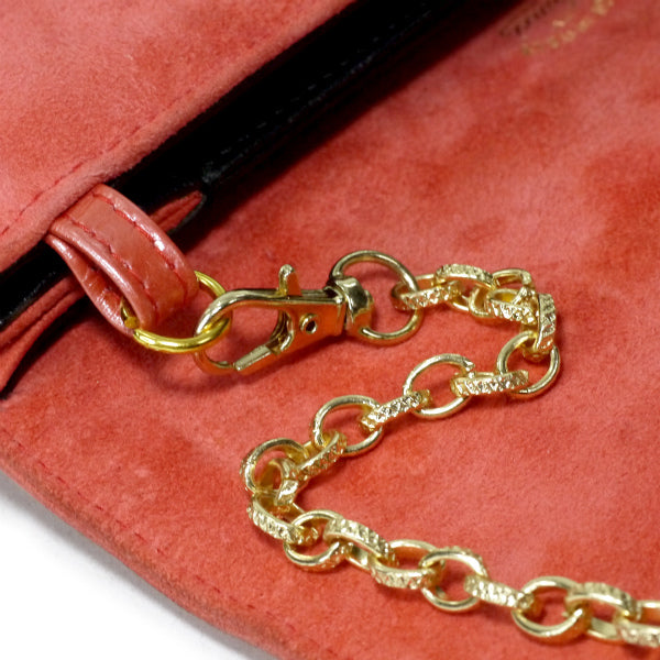 OLD Gucci　チェーン付きスエード2WAYミニバッグ（赤）