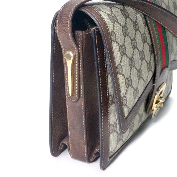 OLD Gucci レア!GGロック金具シェリーショルダー（茶）