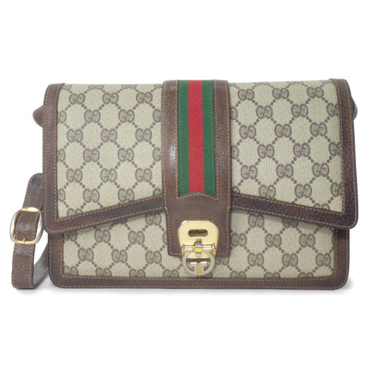 OLD Gucci レア!GGロック金具シェリーショルダー（茶）
