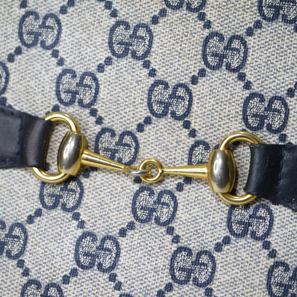 OLD Gucci 　ビット金具×シェリーベルト留めショルダー（青）