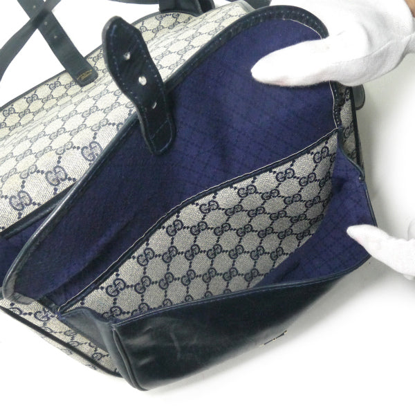 OLD Gucci 　ビット金具×シェリーベルト留めショルダー（青）