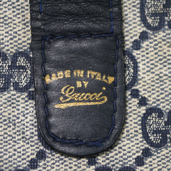 OLD Gucci 　ビット金具×シェリーベルト留めショルダー（青）
