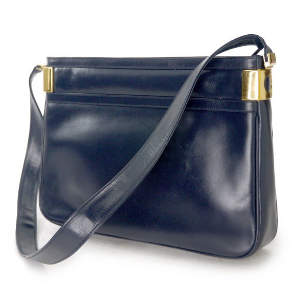OLD Gucci 70sサイドG金具レザーショルダー（紺）