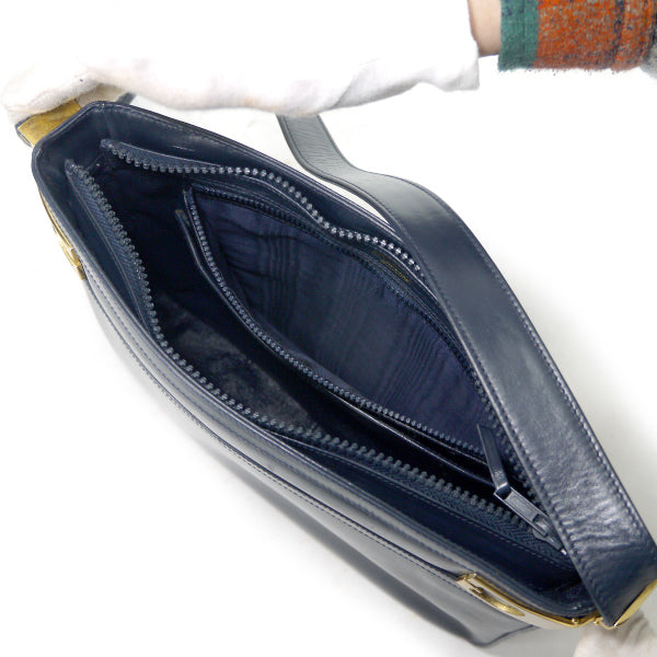 OLD Gucci 70sサイドG金具レザーショルダー（紺）