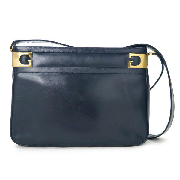 OLD Gucci 70sサイドG金具レザーショルダー（紺）