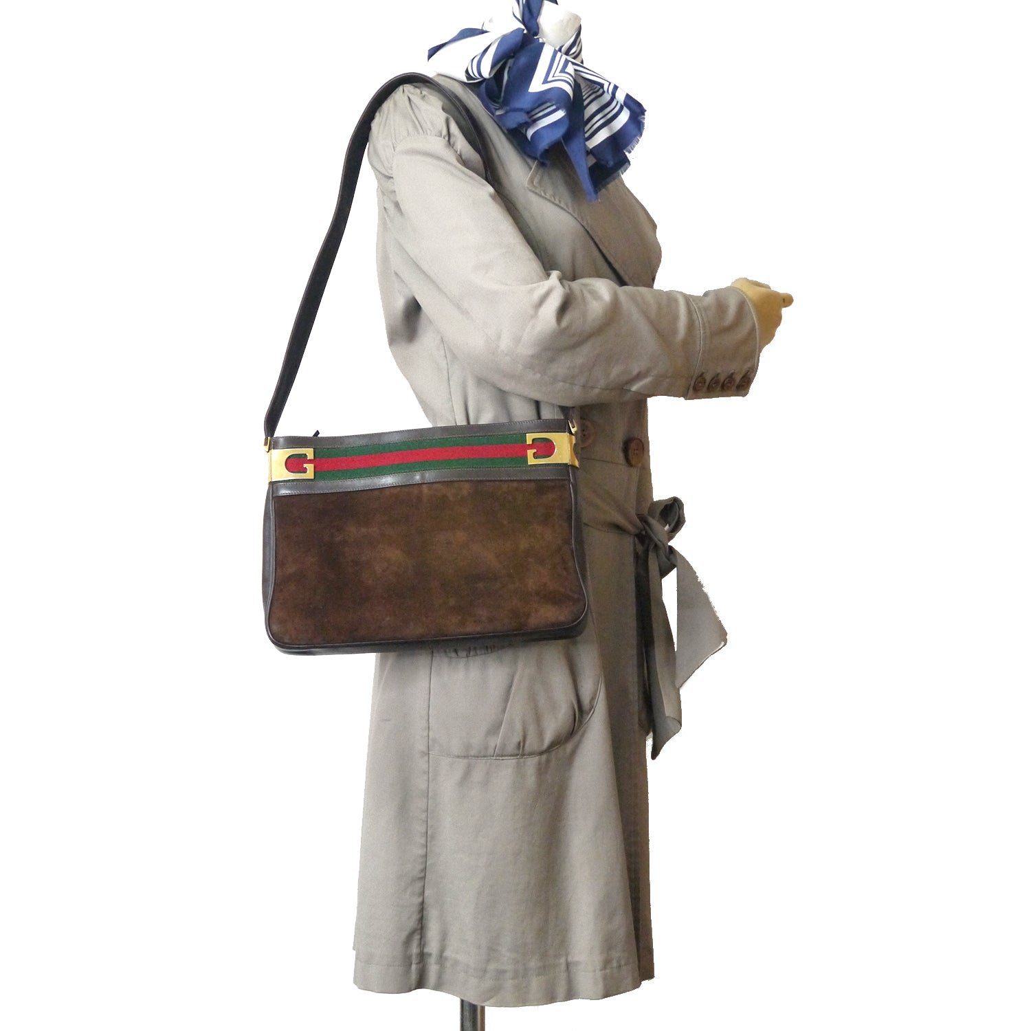 OLD Gucci 70sサイドG金具スエードショルダー（茶） – Vintage Shop Rococo