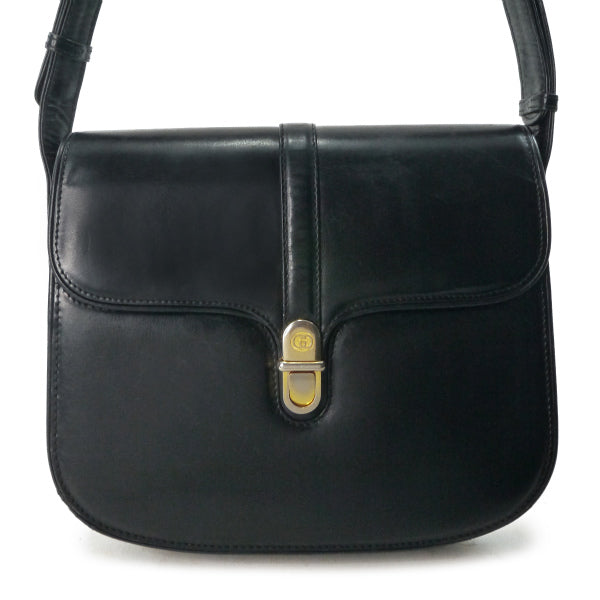 OLD Gucci　GGロゴロック総革2WAYショルダー（黒）