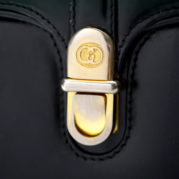 OLD Gucci　GGロゴロック総革2WAYショルダー（黒）