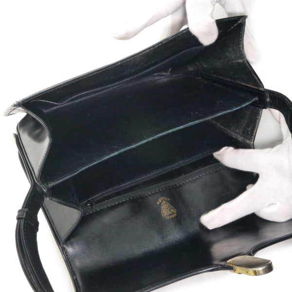 OLD Gucci　GGロゴロック総革2WAYショルダー（黒）