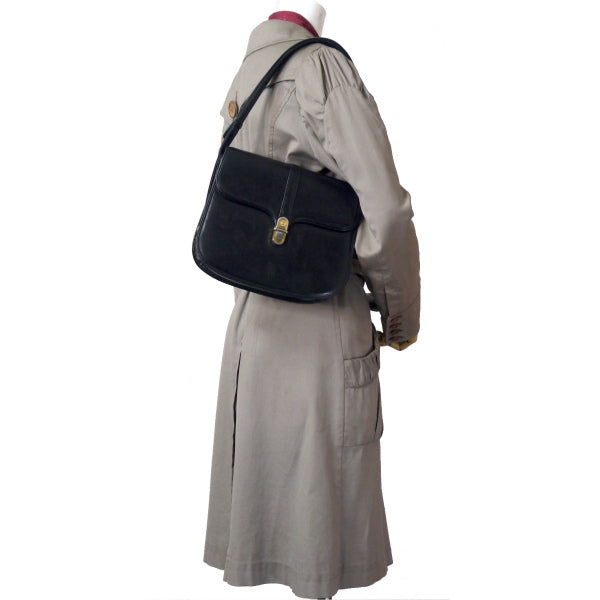 OLD Gucci　GGロゴロック総革2WAYショルダー（黒）