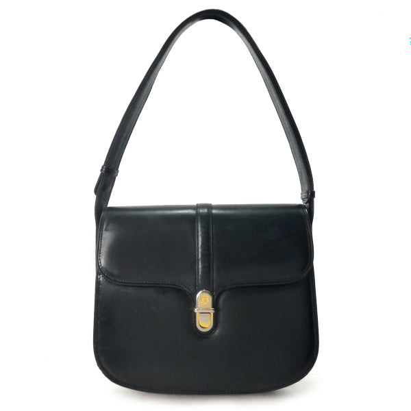 OLD Gucci　GGロゴロック総革2WAYショルダー（黒）