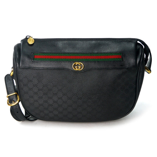 OLD Gucci 　マイクロGG半円シェリーショルダー（黒）