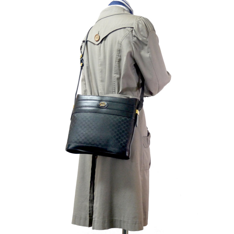 OLD Gucci 　マイクロGGスクエアバケツ型ショルダー（黒）