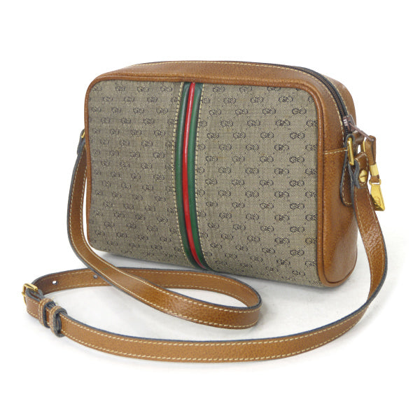 OLD Gucci 激レア!マイクロGGパイピングシェリーショルダー（茶）