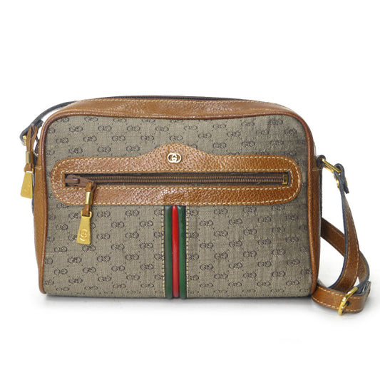 OLD Gucci 激レア!マイクロGGパイピングシェリーショルダー（茶）