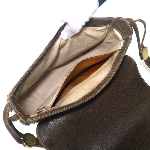 OLD Gucci　 ピグスキンGGロゴ金具ショルダー（茶）