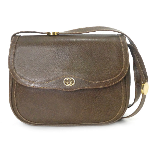 OLD Gucci　 ピグスキンGGロゴ金具ショルダー（茶）
