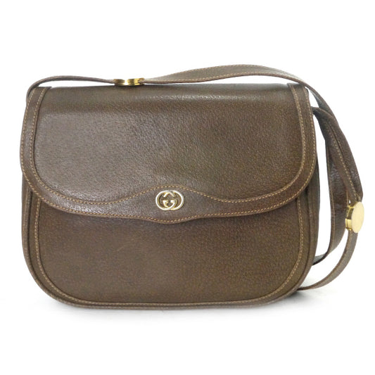 OLD Gucci　 ピグスキンGGロゴ金具ショルダー（茶）