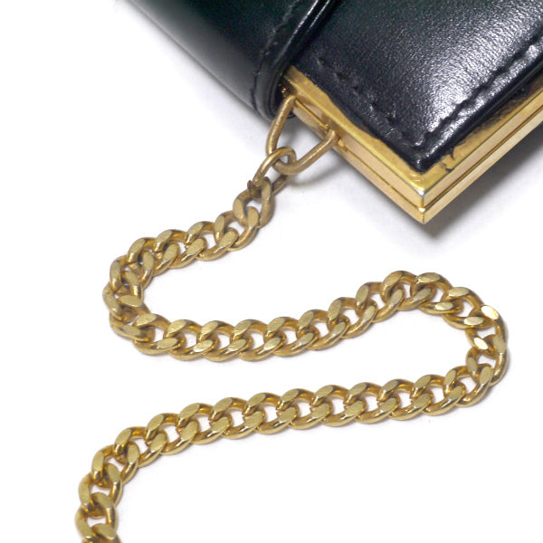 OLD Gucci サークルロゴ金具総革チェーンミニバッグ（黒）