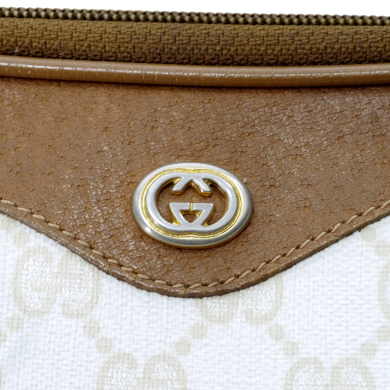 OLD Gucci　GG柄バイカラーポシェット（白&茶）