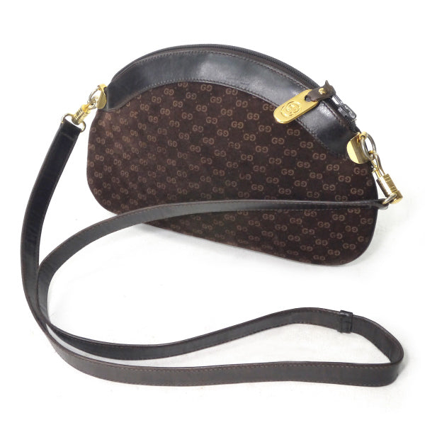 OLD Gucci マイクロGGスエード ミニポシェット（濃茶）