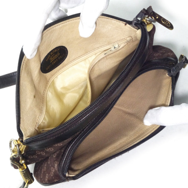 OLD Gucci マイクロGGスエード ミニポシェット（濃茶）
