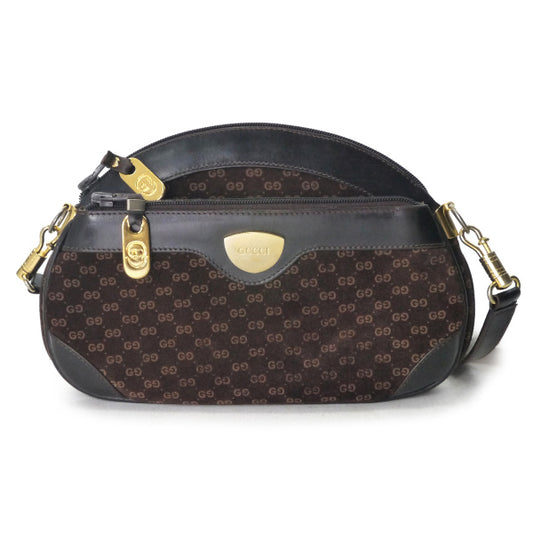 OLD Gucci マイクロGGスエード ミニポシェット（濃茶）