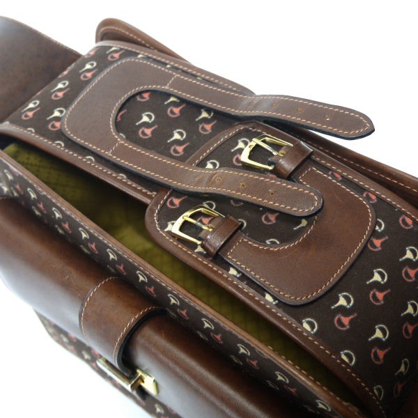 OLD Gucci　ピンク×白ビット柄カメラバッグ（茶）