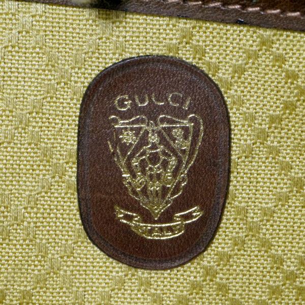 OLD Gucci　ピンク×白ビット柄カメラバッグ（茶）