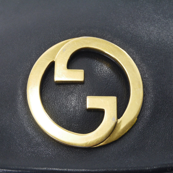 OLD Gucci  70s総革インターロッキングGショルダー（黒）