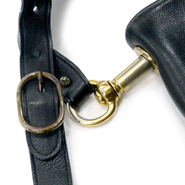 OLD Gucci  70s総革インターロッキングGショルダー（黒）