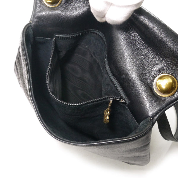 OLD Gucci  70s総革インターロッキングGショルダー（黒）