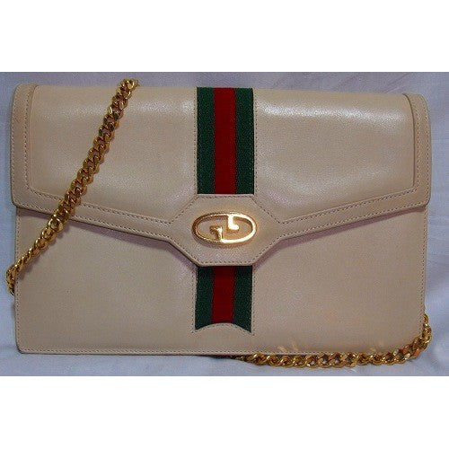 OLD Gucci チェーンクラッチバッグ（ベージュ）