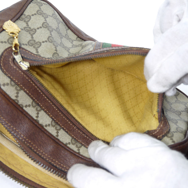 OLD Gucci 横長ショルダ−（縦シェリー・茶）
