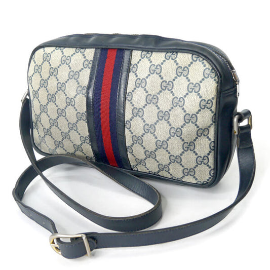 OLD Gucci 　横長ショルダ−（縦シェリー・青）